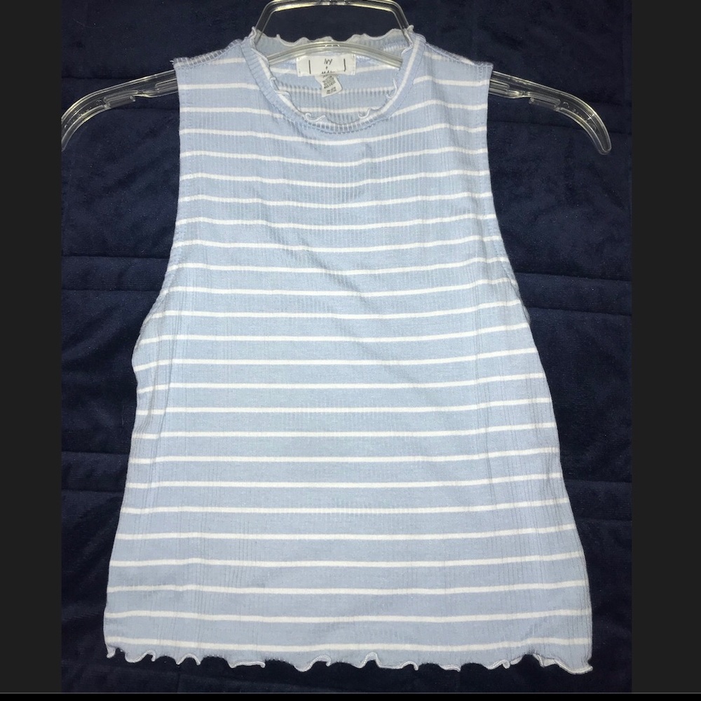 Ivy & Main blue and white stripped tank top
